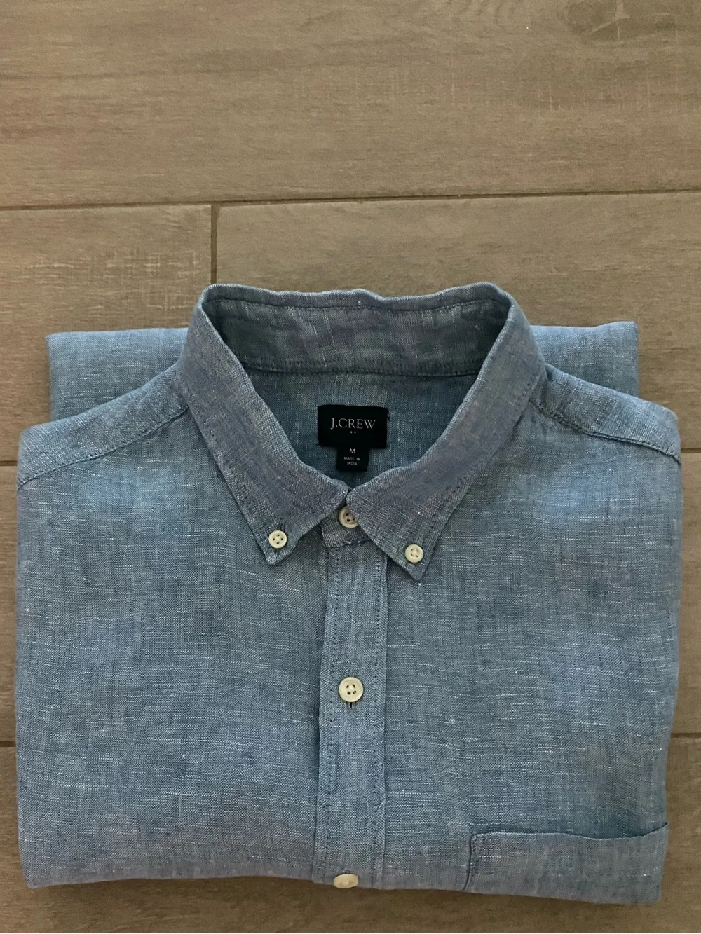 J. Crew Light Blue Linen Button-Down Shirt